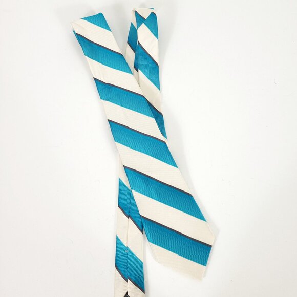 Express Blue Striped Silk Tie - Picture 2 of 6
